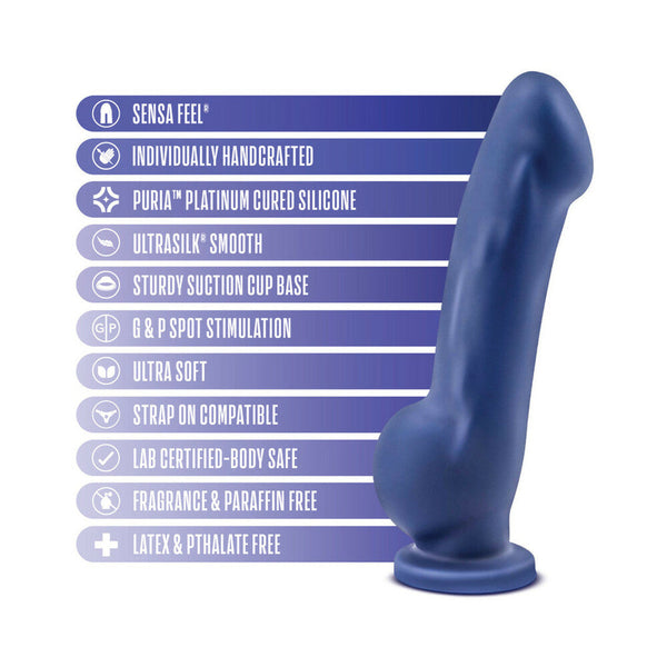 D8 Ergo 7.5 in. Dual Density Silicone Dildo Indigo