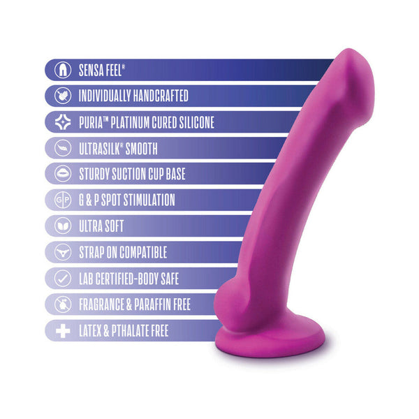 D9 Ergo Mini 7 in. Dual Density Silicone Dildo Violet