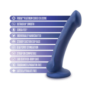 D10 Ergo Mini 7 in. Dual Density Silicone Dildo Indigo