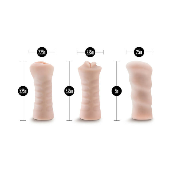 Soft + Wet Self-Lubricating 3-Pack Vibrating Stroker Sleeve Kit Beige