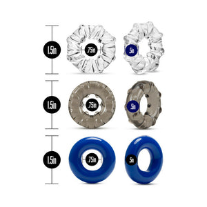 Triple Stretch Cockrings 3-Pack Assorted Colors