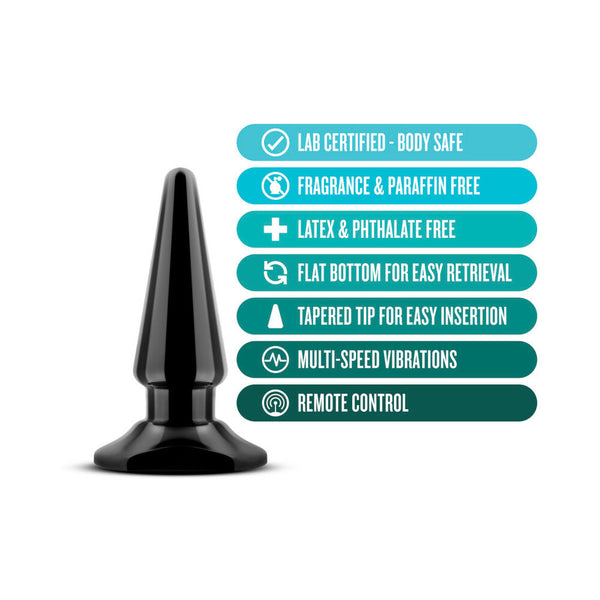 Basic Vibrating Anal Pleaser Remote-Controlled Plug Black