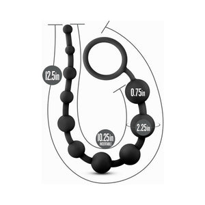 Silicone 10 Anal Beads Black