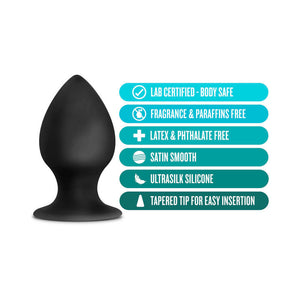 Silicone Anal Stout Plug Large Black