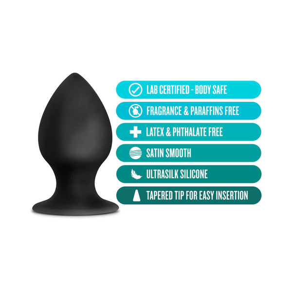 Silicone Anal Stout Plug Large Black