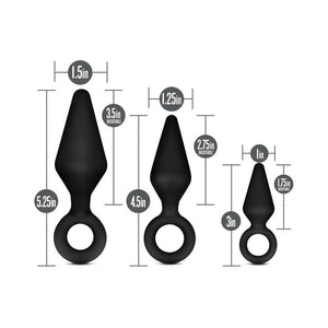 Silicone 3-Piece Loop Plug Kit Black