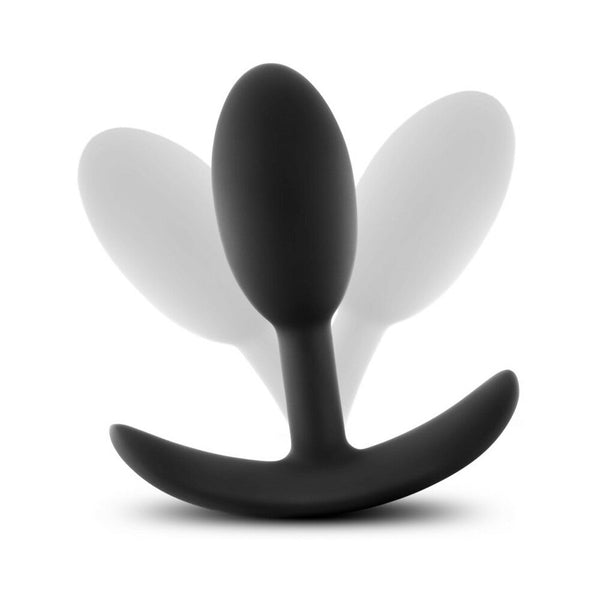 Silicone Weighted Vibra Slim Plug Small Black