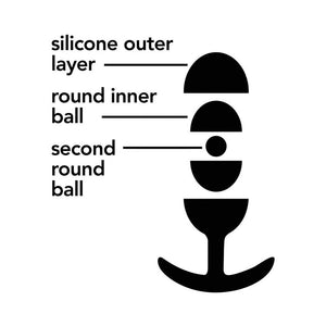 Silicone Weighted Vibra Slim Plug Small Black