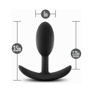 Silicone Weighted Vibra Slim Plug Small Black