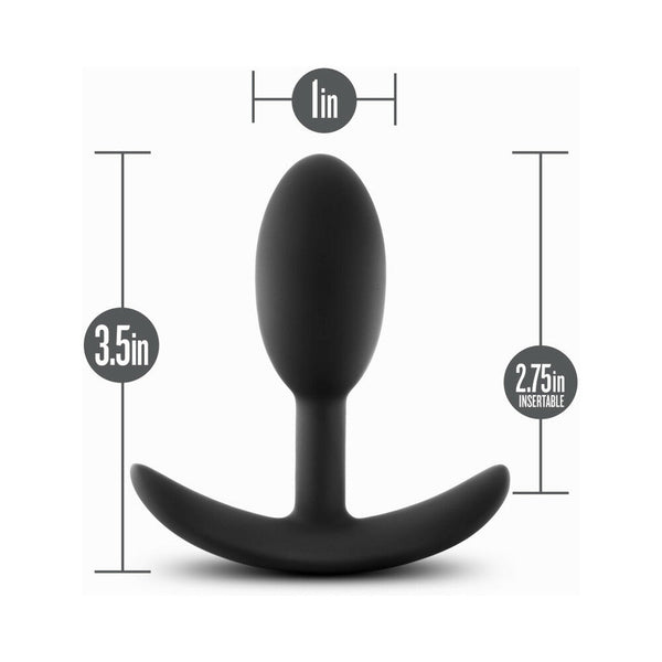 Silicone Weighted Vibra Slim Plug Small Black