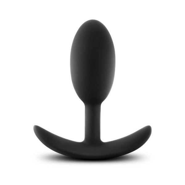 Silicone Weighted Vibra Slim Plug Medium Black