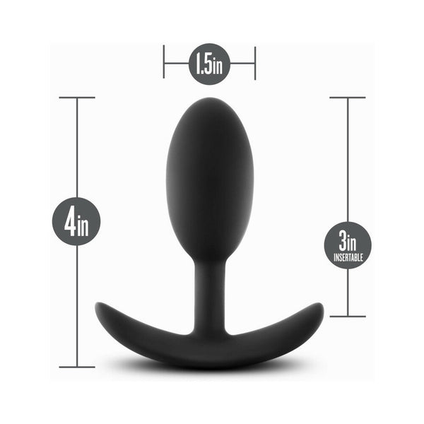 Silicone Weighted Vibra Slim Plug Medium Black