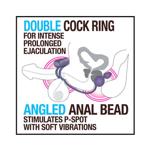 Silicone Anal Plug with Vibrating C-Ring Black