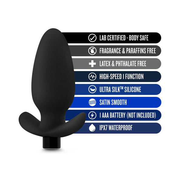 Silicone Vibrating Saddle Plug Black