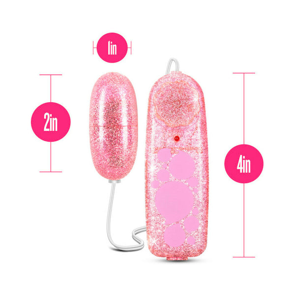 Glitter Power Bullet Remote-Controlled Egg Vibrator Pink