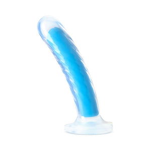 Glow in the Dark Tao 7 in. Dual-Density Dildo Neon Blue