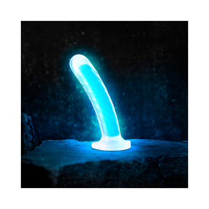 Glow in the Dark Tao 7 in. Dual-Density Dildo Neon Blue