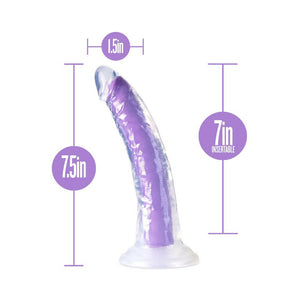 Blush Neo Elite Glow in the Dark Light 7 in. Silicone Dual-Density Dildo Neon Purple