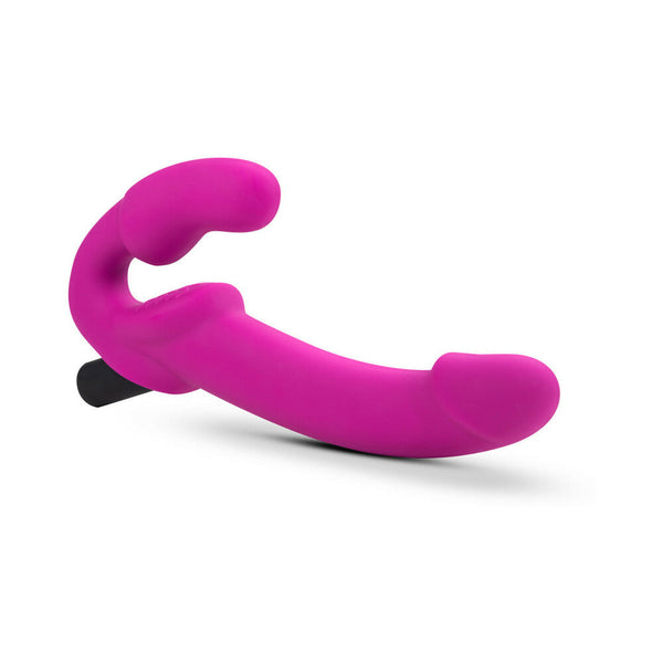 Estella 9.5 in. Silicone Strapless Strap-On Dildo with Bullet Vibrator Pink