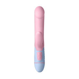FFIX Rabbit Waterproof Silicone Dual Stimulation G-Spot Vibrator Light Pink