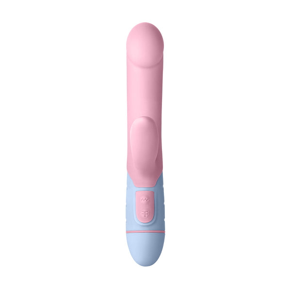 FFIX Rabbit Waterproof Silicone Dual Stimulation G-Spot Vibrator Light Pink