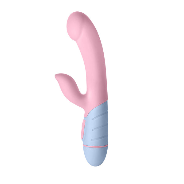 FFIX Rabbit Waterproof Silicone Dual Stimulation G-Spot Vibrator Light Pink