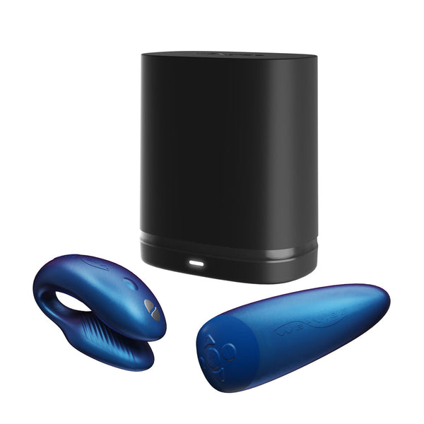 Chorus Rechargeable Remote-Controlled Silicone Couples Vibrator Cosmic Blue
