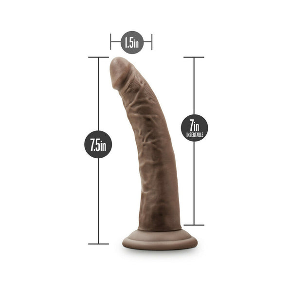 Glide Realistic 7.5 in. Self-Lubricating Dildo with Suction Cup Brown