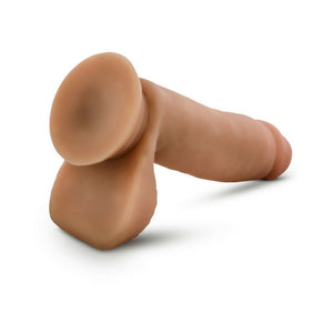 Glide Realistic 7 in. Self-Lubricating Dildo with Balls & Suction Cup Tan
