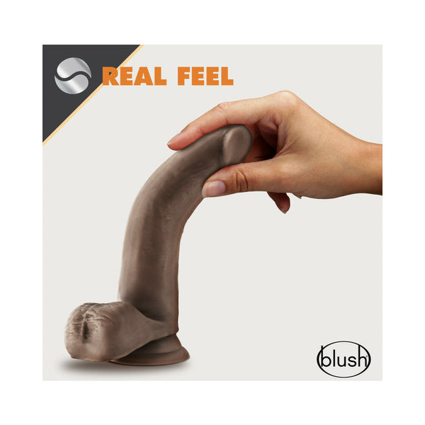 Glide Realistic 7 in. Self-Lubricating Dildo with Balls & Suction Cup Brown