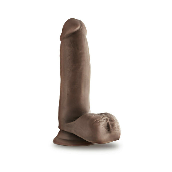 Glide Realistic 7 in. Self-Lubricating Dildo with Balls & Suction Cup Brown