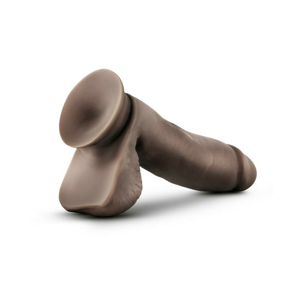 Glide Realistic 7 in. Self-Lubricating Dildo with Balls & Suction Cup Brown
