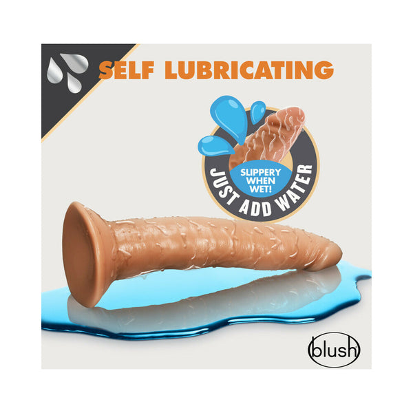 Glide Realistic 7.5 in. Self-Lubricating Dildo with Suction Cup Tan