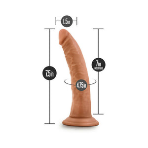 Glide Realistic 7.5 in. Self-Lubricating Dildo with Suction Cup Tan