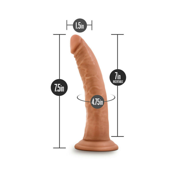 Glide Realistic 7.5 in. Self-Lubricating Dildo with Suction Cup Tan