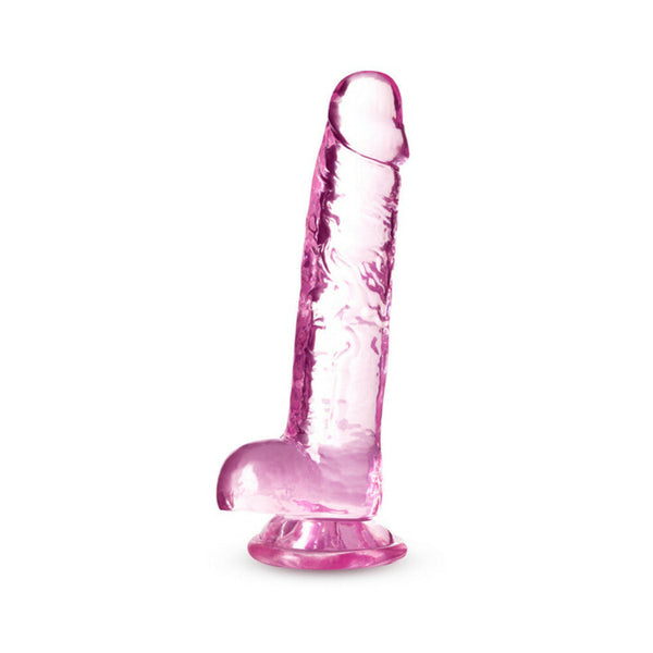 Crystalline 7 in. Dildo with Balls Rose