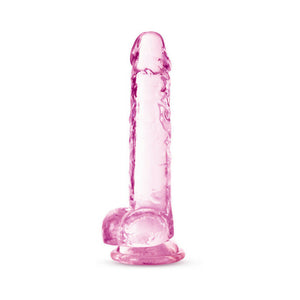 Crystalline 7 in. Dildo with Balls Rose