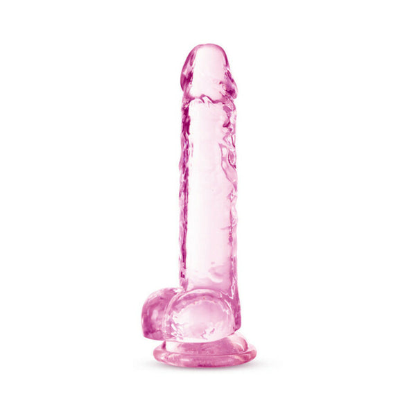 Crystalline 7 in. Dildo with Balls Rose
