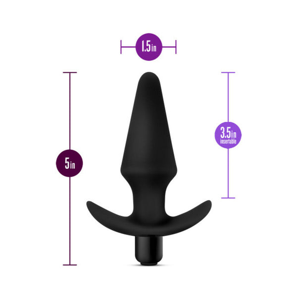 Silicone Vibrating Plug Black