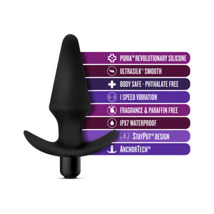 Silicone Vibrating Plug Black