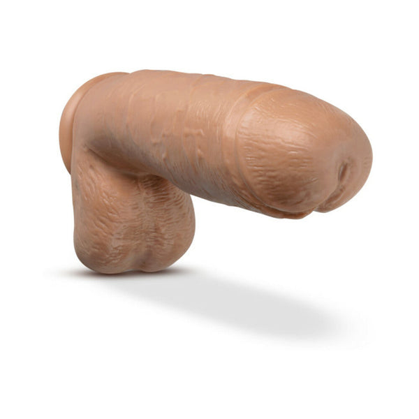 Huge 10 in. Posable Dual Density Dildo with Balls Tan