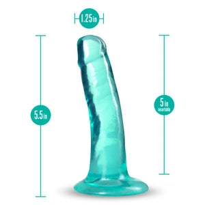 Plus Hard n'' Happy 5 in. Dildo with Suction Cup Teal