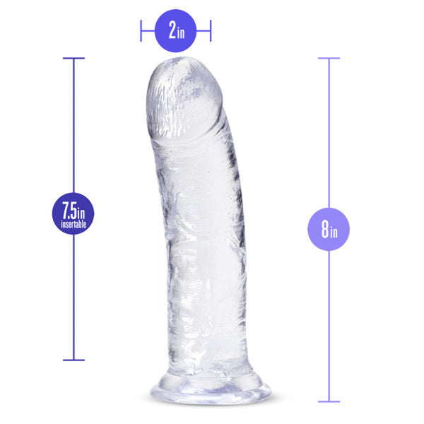 Plus Roar n'' Ride 8 in. Dildo with Suction Cup Clear