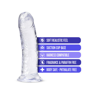 Plus Roar n'' Ride 8 in. Dildo with Suction Cup Clear