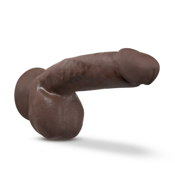 Plus Thick 8 in. Triple Density Posable Dildo with Balls Brown