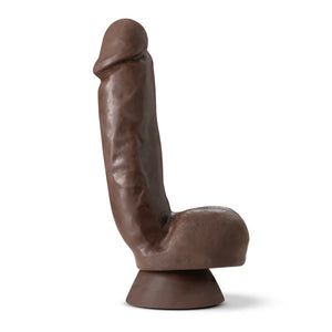 Plus Thick 8 in. Triple Density Posable Dildo with Balls Brown