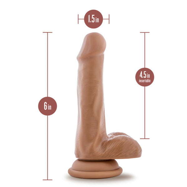 Plus Realistic 6 in. Triple Density Posable Dildo with Balls & Suction Cup Tan