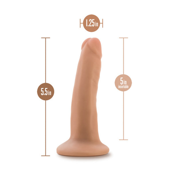 Plus Realistic 5 in. Triple Density Posable Dildo with Suction Cup Beige
