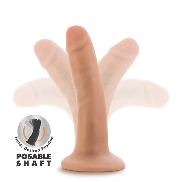 Plus Realistic 5 in. Triple Density Posable Dildo with Suction Cup Beige