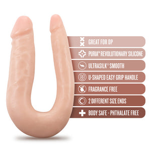 Silicone Dr. Double Realistic 12 in. Dual-Ended Dildo Beige